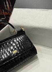 Dolce & Gabbana Sicily Handbag Black Crocodile 20cm - 3