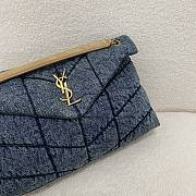 YSL Puffer Medium Suede Blue Denim 35x23x13.5cm - 6