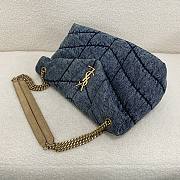 YSL Puffer Medium Suede Blue Denim 35x23x13.5cm - 4