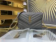YSL Woc Wallet Chain Bag Grey Gold 19cm - 1