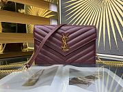 YSL Woc Wallet Chain Bag Red Wine Gold 19cm - 1