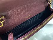 YSL Woc Wallet Chain Bag Red Wine Gold 19cm - 5