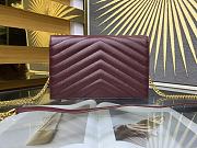 YSL Woc Wallet Chain Bag Red Wine Gold 19cm - 4