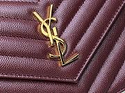 YSL Woc Wallet Chain Bag Red Wine Gold 19cm - 2