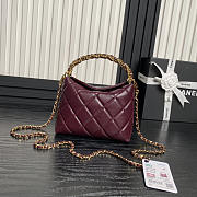 Chanel Clutch With Chain Shiny Lambskin Gold Burgundy 18.5cm - 6