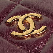 Chanel Clutch With Chain Shiny Lambskin Gold Burgundy 18.5cm - 5