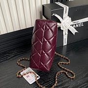 Chanel Clutch With Chain Shiny Lambskin Gold Burgundy 18.5cm - 3