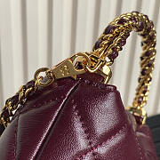 Chanel Clutch With Chain Shiny Lambskin Gold Burgundy 18.5cm - 4