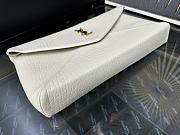 YSL Cassandre Large Envelope Pouch White Gold 29.5×18×4.5cm - 5