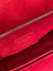 Dior Medium Lady Bag Red Gold Lambskin 24cm - 5