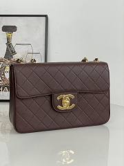 Chanel Jumbo Flap Bag Brown Lambskin Gold 30x21x8cm - 1