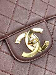 Chanel Jumbo Flap Bag Brown Lambskin Gold 30x21x8cm - 4