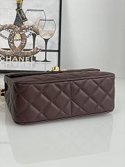 Chanel Flap Bag Brown Lambskin Gold 25x20x9cm - 5