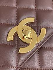 Chanel Flap Bag Brown Lambskin Gold 25x20x9cm - 4