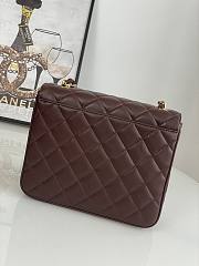 Chanel Flap Bag Brown Lambskin Gold 25x20x9cm - 3