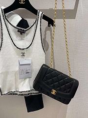 Chanel Diana Flap Bag Black Lambskin Gold 20cm - 1