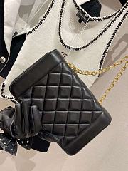 Chanel Diana Flap Bag Black Lambskin Gold 20cm - 3