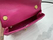 Chanel Classic Flap Bag Leather Pink 22x17x6cm - 6