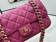 Chanel Classic Flap Bag Leather Pink 22x17x6cm - 3