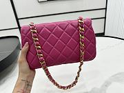 Chanel Classic Flap Bag Leather Pink 22x17x6cm - 2