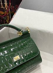 Dolce & Gabbana Sicily Handbag Green Crocodile 20cm - 3