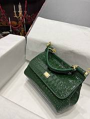 Dolce & Gabbana Sicily Handbag Green Crocodile 20cm - 4