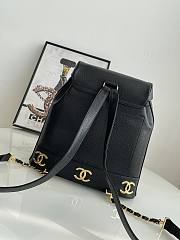 Chanel Backpack Black Caviar Gold 31x11x34cm - 3