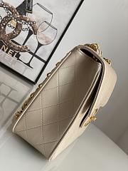 Chanel Jumbo Flap Bag Beige Lambskin Gold 30x21x8cm - 4
