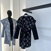 Louis Vuitton LV Black Hooded Wrap Coat - 1