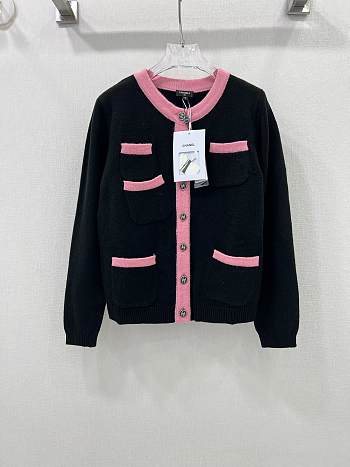 Chanel Black Pink Cardigan