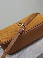 YSL Camera Lou Crossbody Bag Brown Suede 23x16x6cm - 4