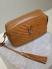 YSL Camera Lou Crossbody Bag Brown Suede 23x16x6cm - 2