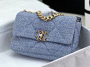 Chanel 19 Flap Bag Blue Tweed Gold 26cm - 4