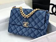 Chanel 19 Flap Bag Blue Denim Gold 30cm - 5