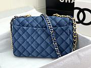 Chanel 19 Flap Bag Blue Denim Gold 30cm - 3