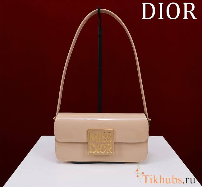 Dior Miss Flap Bag Rope Beige Patent Calfskin 22 x 11 x 6 cm - 1