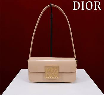 Dior Miss Flap Bag Rope Beige Patent Calfskin 22 x 11 x 6 cm