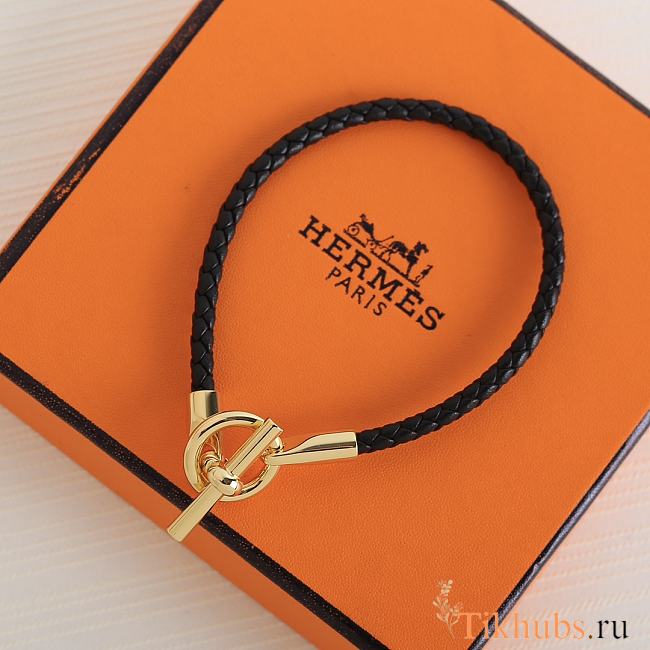 Hermes Black Gold Bracelet  - 1