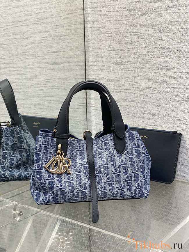 Dior Small Toujours Bag Blue Denim 23 x 14 x 12 cm - 1