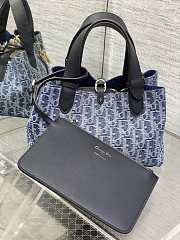 Dior Small Toujours Bag Blue Denim 23 x 14 x 12 cm - 3