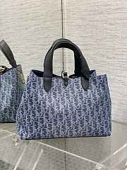 Dior Medium Toujours Bag Blue Denim 28.5 x 21.5 x 17 cm - 5