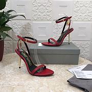 Tom Ford Padlock Red Leather Sandals Heels 10.5cm - 1