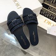 Dior Dway Navy Blue Slides - 4