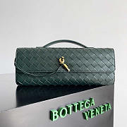 Bottega Veneta Long Clutch Andiamo With Handle Dark Green 31x13x3cm - 1