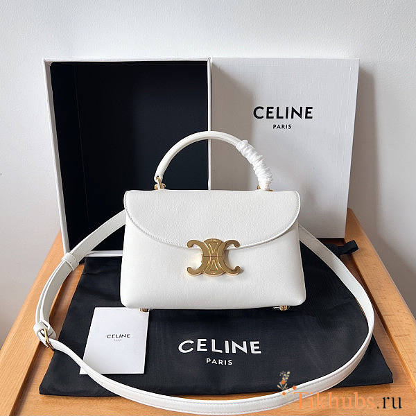 Celine Teen Nino Bag Calfskin White 20.5x13x8cm - 1