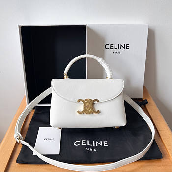 Celine Teen Nino Bag Calfskin White 20.5x13x8cm