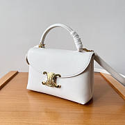 Celine Teen Nino Bag Calfskin White 20.5x13x8cm - 3