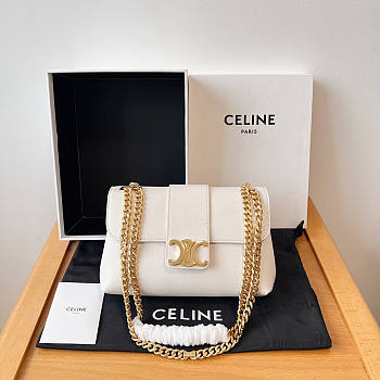 Celine Teen Victoire Bag Calfskin White 23.5x14x8cm