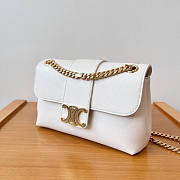 Celine Teen Victoire Bag Calfskin White 23.5x14x8cm - 4