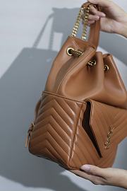 YSL Joe Bucket Brown In Lambskin 22x29x15cm - 4